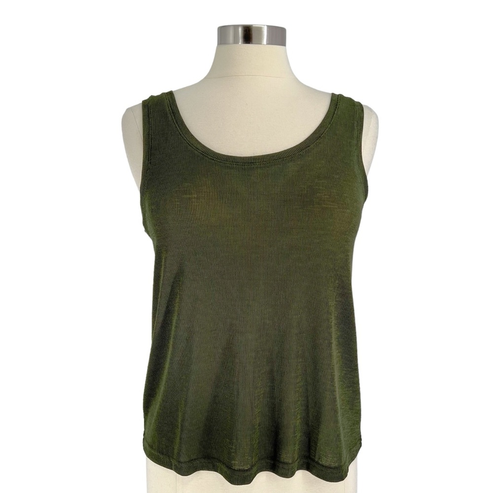 MADEWELL Ribbed Knit Tank Olive Green S